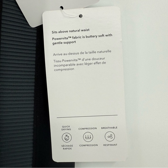 Athleta Elation Rib Trim 7/8 Tight in Black Grey Rib Size L - Picture 9 of 16